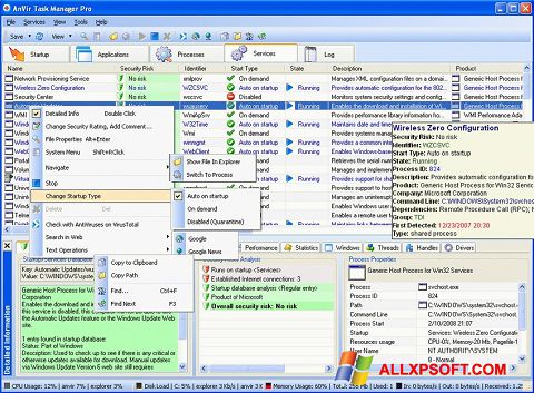 Ảnh chụp màn hình AnVir Task Manager cho Windows XP