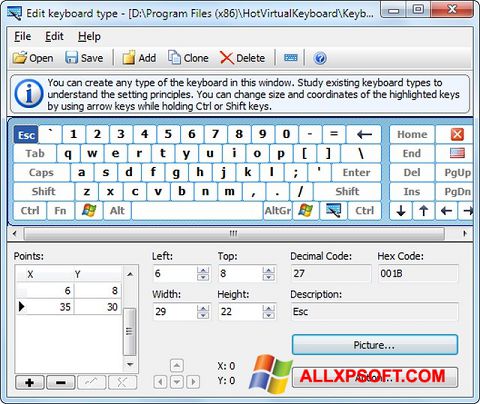 Ảnh chụp màn hình Virtual Keyboard cho Windows XP
