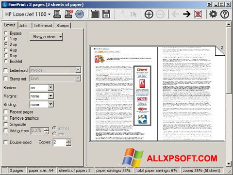 Ảnh chụp màn hình FinePrint cho Windows XP