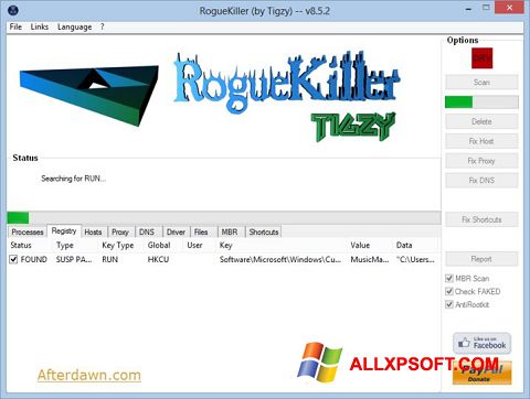 Ảnh chụp màn hình RogueKiller cho Windows XP