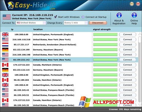 Ảnh chụp màn hình Hide IP Easy cho Windows XP