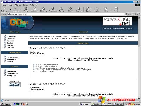 Ảnh chụp màn hình CDex cho Windows XP