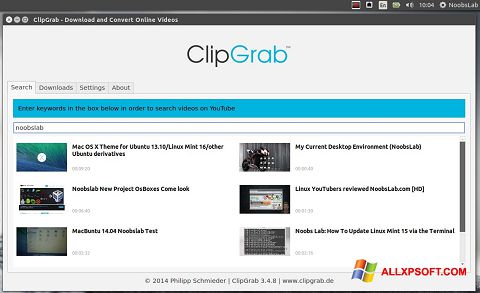 Ảnh chụp màn hình ClipGrab cho Windows XP