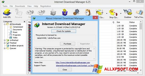 Ảnh chụp màn hình Internet Download Manager cho Windows XP