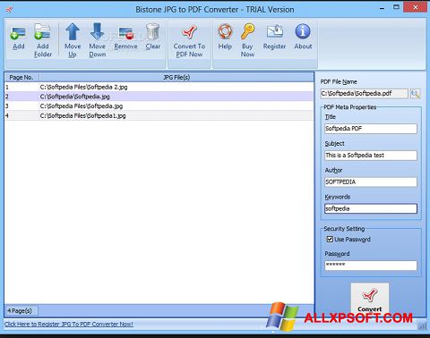 Ảnh chụp màn hình Image To PDF Converter cho Windows XP