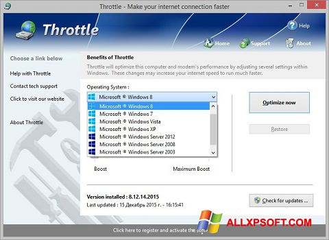 Ảnh chụp màn hình Throttle cho Windows XP