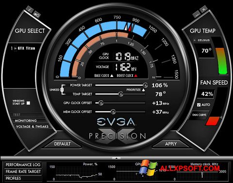 Ảnh chụp màn hình EVGA Precision X cho Windows XP