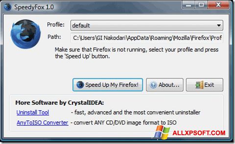 Ảnh chụp màn hình SpeedyFox cho Windows XP