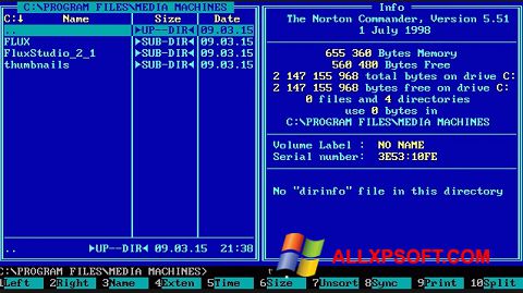 Ảnh chụp màn hình Norton Commander cho Windows XP