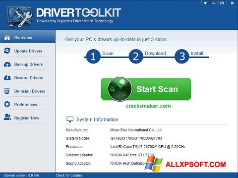 Ảnh chụp màn hình Driver Toolkit cho Windows XP