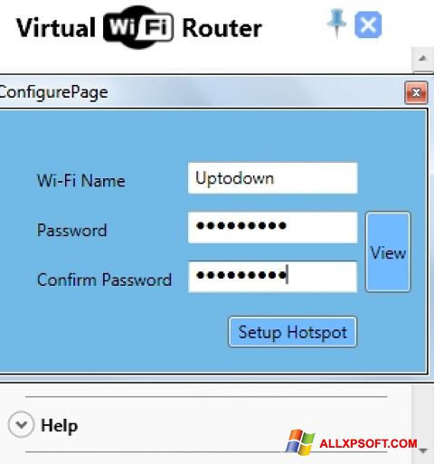 Ảnh chụp màn hình Virtual WiFi Router cho Windows XP