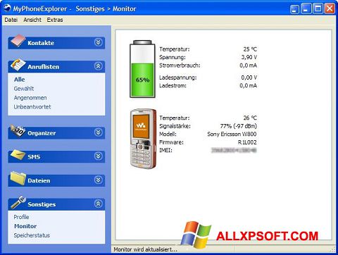 Ảnh chụp màn hình MyPhoneExplorer cho Windows XP