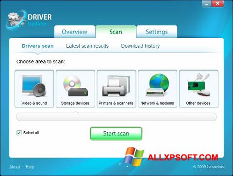 Ảnh chụp màn hình Carambis Driver Updater cho Windows XP