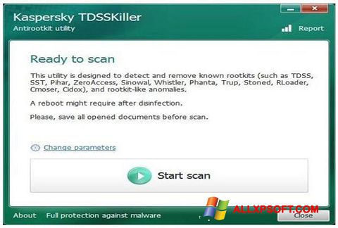 Ảnh chụp màn hình Kaspersky TDSSKiller cho Windows XP