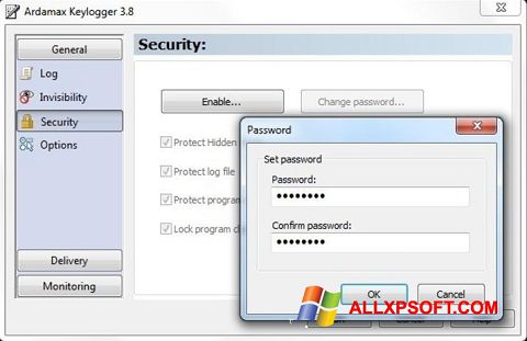 Ảnh chụp màn hình Ardamax Keylogger cho Windows XP