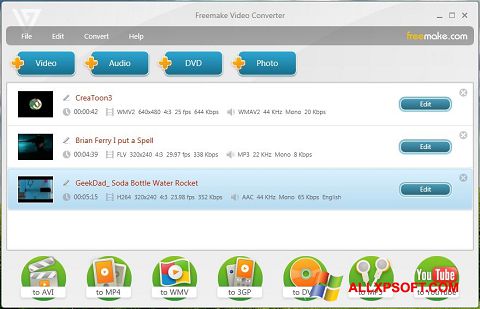 Ảnh chụp màn hình Freemake Video Converter cho Windows XP