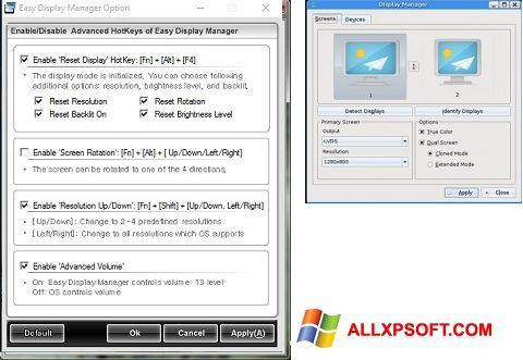 Ảnh chụp màn hình Easy Display Manager cho Windows XP
