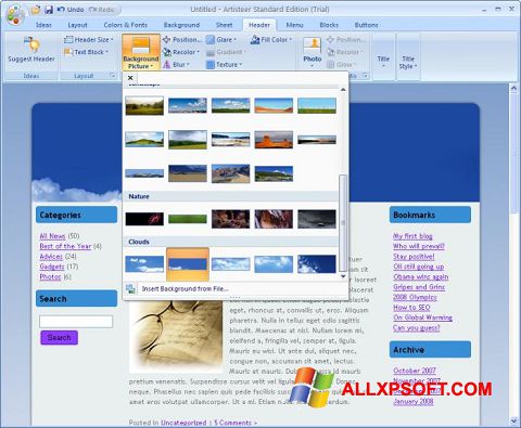Ảnh chụp màn hình Artisteer cho Windows XP