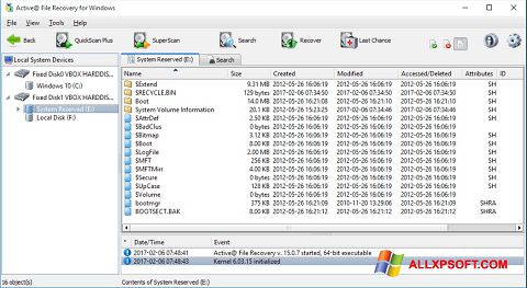 Ảnh chụp màn hình Active File Recovery cho Windows XP