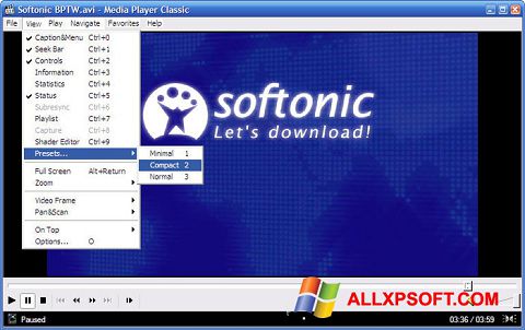 Ảnh chụp màn hình Media Player Classic cho Windows XP