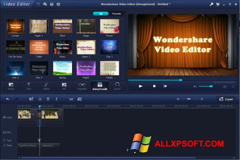 Ảnh chụp màn hình Wondershare Video Editor cho Windows XP