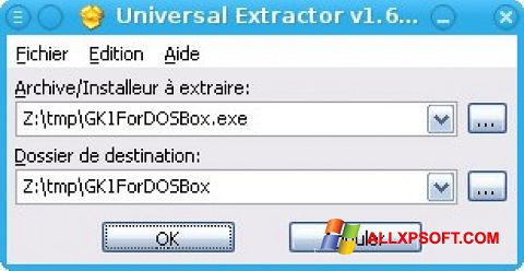 Ảnh chụp màn hình Universal Extractor cho Windows XP