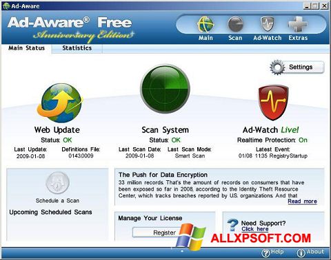 Ảnh chụp màn hình Ad-Aware Free cho Windows XP