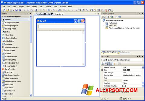 Ảnh chụp màn hình Microsoft Visual Basic cho Windows XP