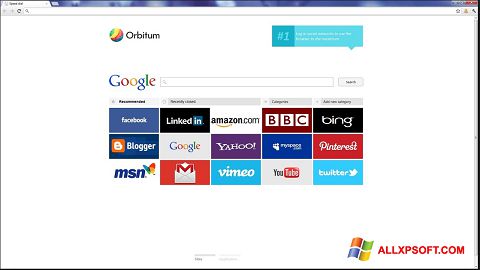 Ảnh chụp màn hình Orbitum cho Windows XP