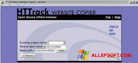 Ảnh chụp màn hình HTTrack Website Copier cho Windows XP