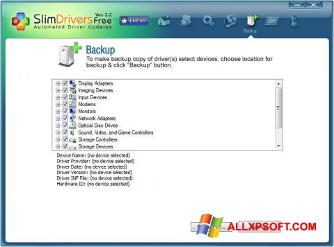 Ảnh chụp màn hình SlimDrivers cho Windows XP