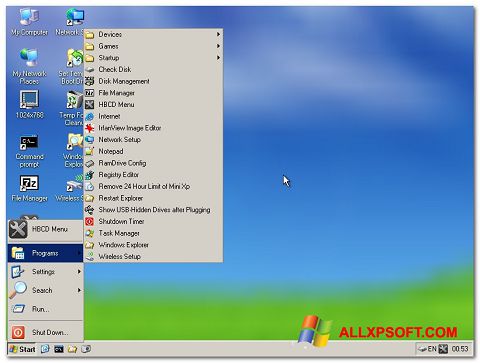 Ảnh chụp màn hình Hirens Boot CD cho Windows XP