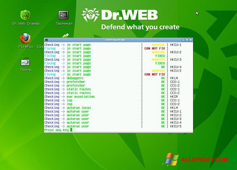 Ảnh chụp màn hình Dr.Web LiveCD cho Windows XP