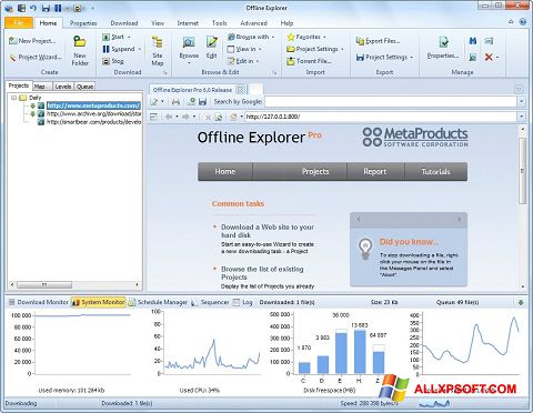 Ảnh chụp màn hình Offline Explorer cho Windows XP