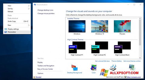 Ảnh chụp màn hình Personalization Panel cho Windows XP