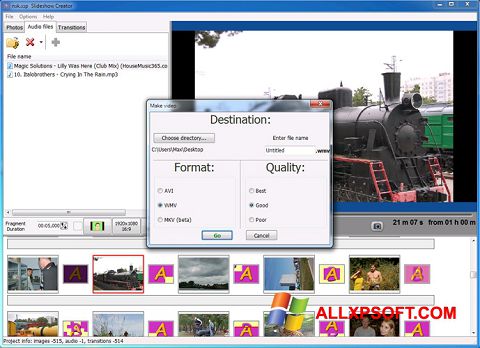 Ảnh chụp màn hình Bolide Slideshow Creator cho Windows XP