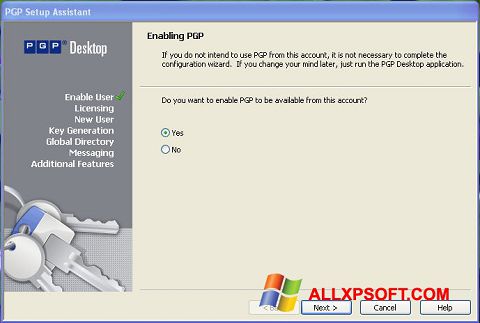 Ảnh chụp màn hình PGP Desktop cho Windows XP