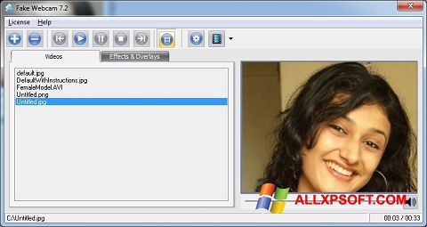 Ảnh chụp màn hình Fake Webcam cho Windows XP