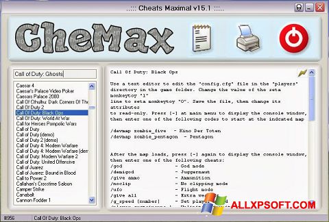Ảnh chụp màn hình CheMax cho Windows XP