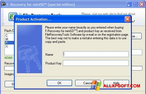 Ảnh chụp màn hình F-Recovery SD cho Windows XP