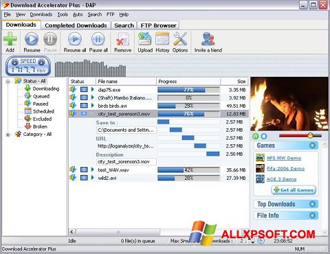 Ảnh chụp màn hình Download Accelerator Plus cho Windows XP