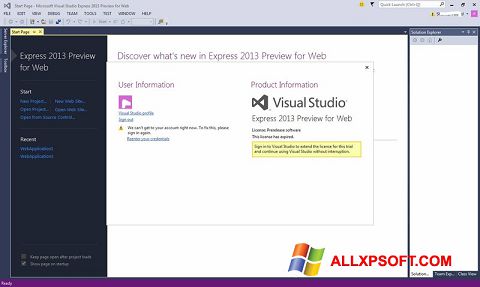 Ảnh chụp màn hình Microsoft Visual Studio Express cho Windows XP