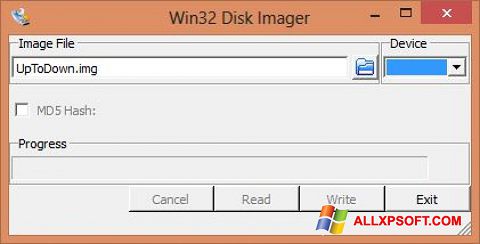 Ảnh chụp màn hình Win32 Disk Imager cho Windows XP