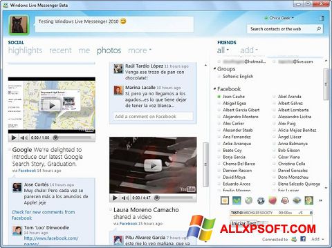 Ảnh chụp màn hình Windows Live Messenger cho Windows XP