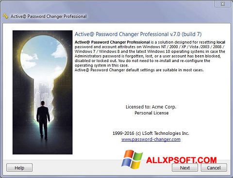 Ảnh chụp màn hình Active Password Changer cho Windows XP