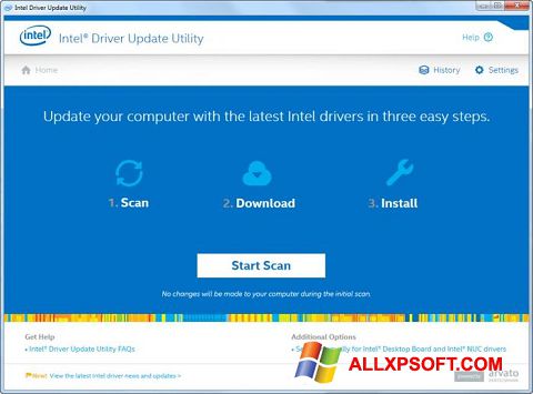 Ảnh chụp màn hình Intel Driver Update Utility cho Windows XP