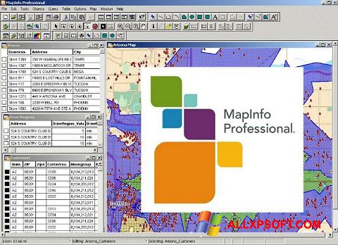 Ảnh chụp màn hình MapInfo Professional cho Windows XP
