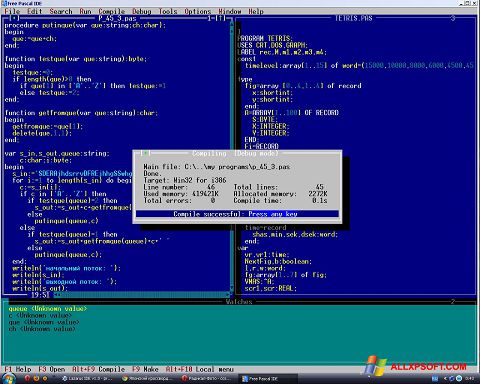 Ảnh chụp màn hình Free Pascal cho Windows XP