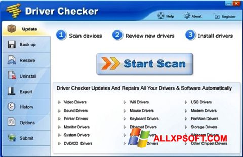 Ảnh chụp màn hình Driver Checker cho Windows XP