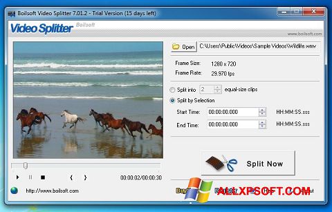 Ảnh chụp màn hình Boilsoft Video Splitter cho Windows XP